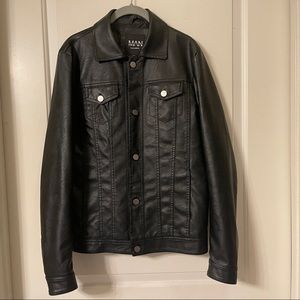 Boohooman Faux Leather Western Jacket size small